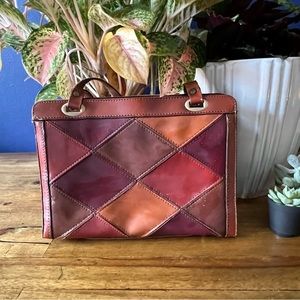 COPY - Vintage leather patchwork purse in shades of brown
